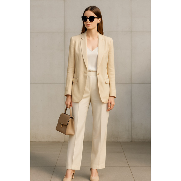 Stella McCartney Jackets & Blazers - Stella McCartney Beige Blazer Jacket Women’s 36 Small 100% Silk Italy Spot Flaws
